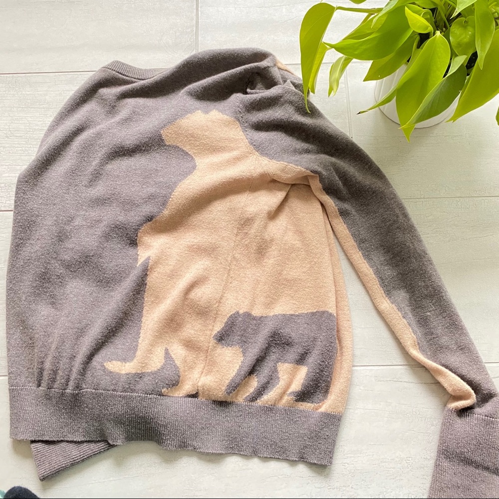 Anthropologie SI IAE bear cub sweater intarsia M